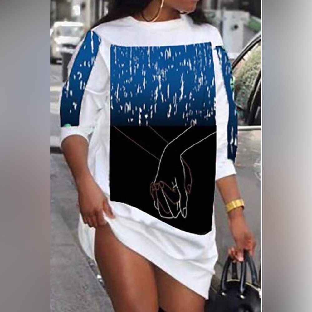 Loose Fit Printed Midi Dress